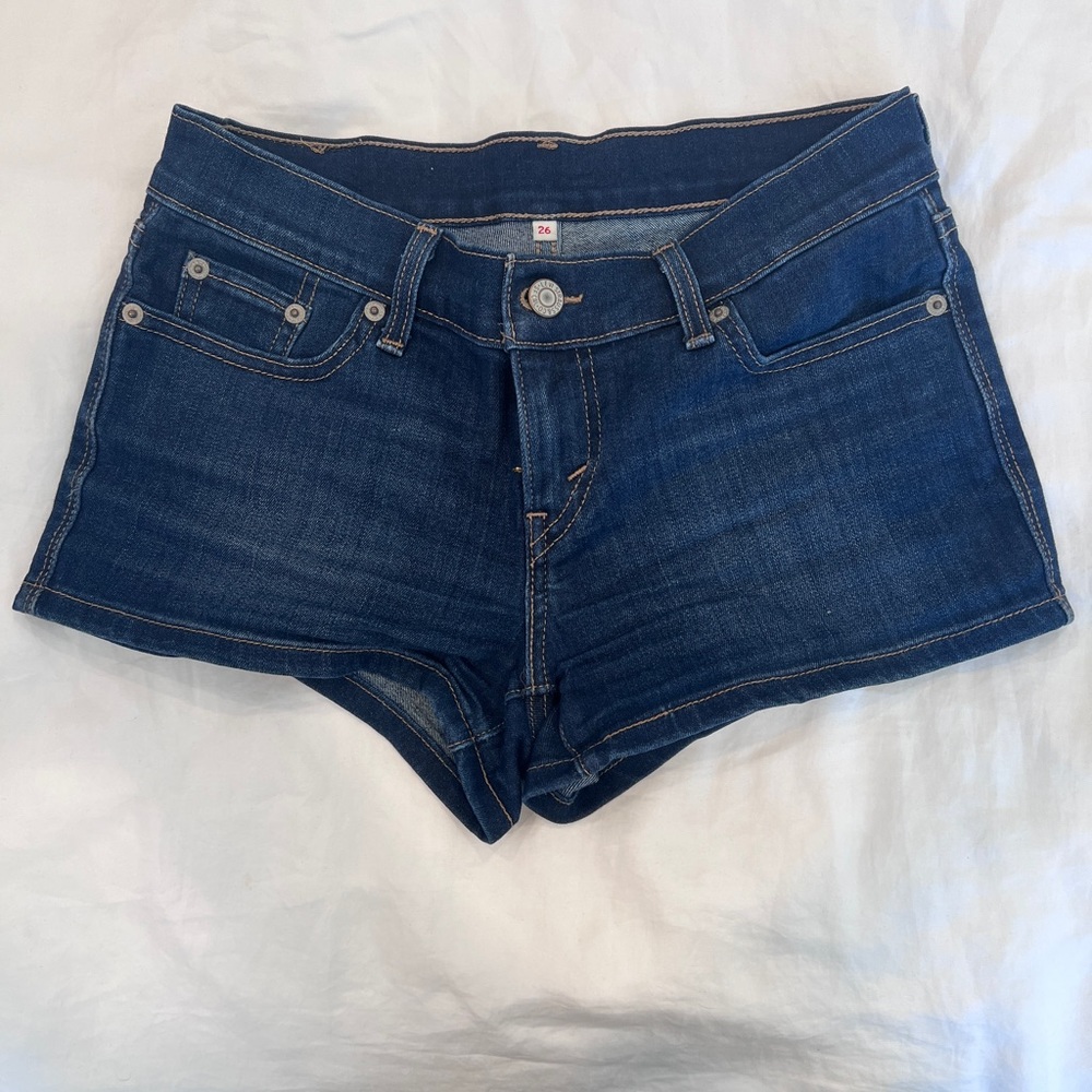 Levi’s Denim Jean Short Shorts Dark Blue